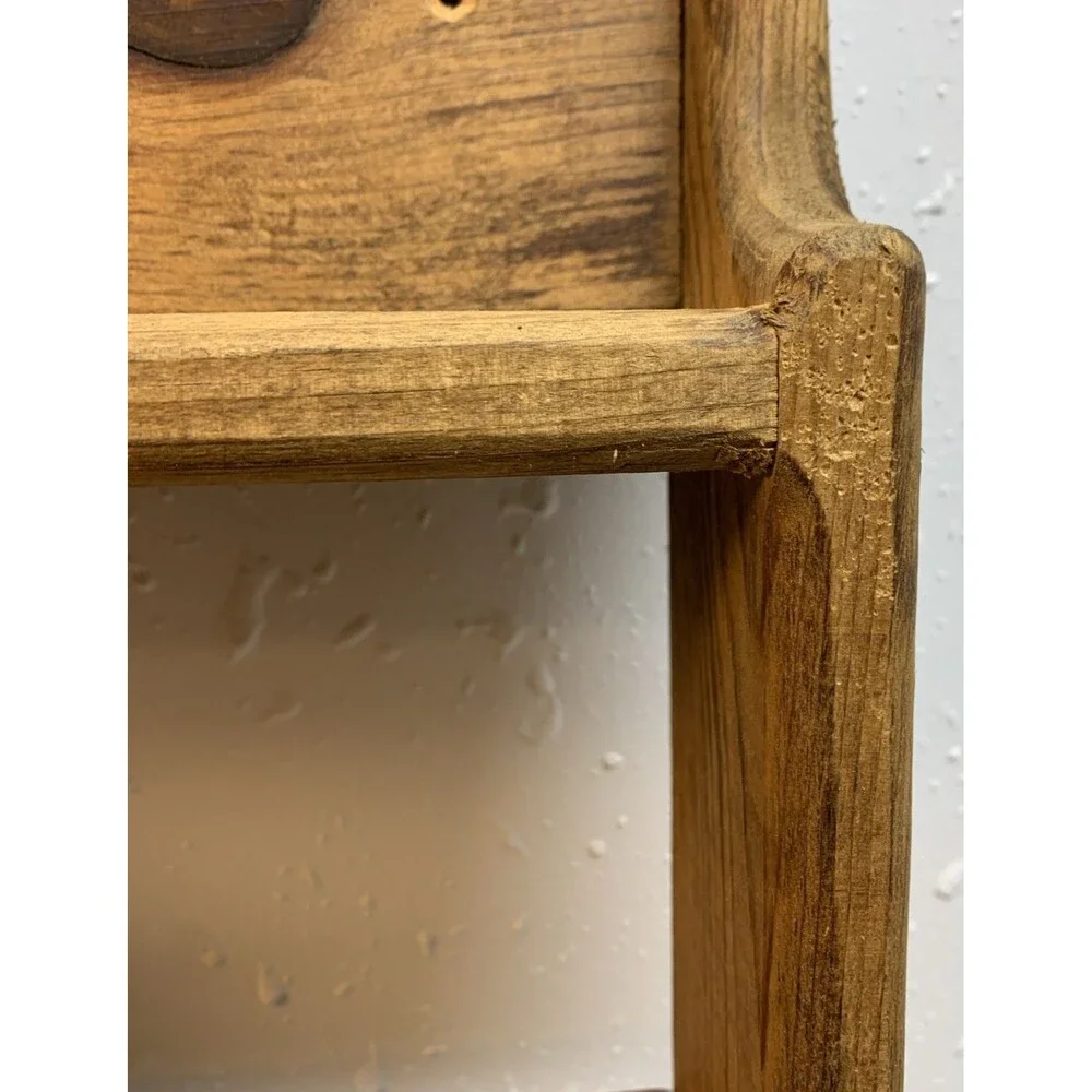 Country Wall Curio Knick Knack Display Shelf Wooden Cubbies Pine Rustic Cottage